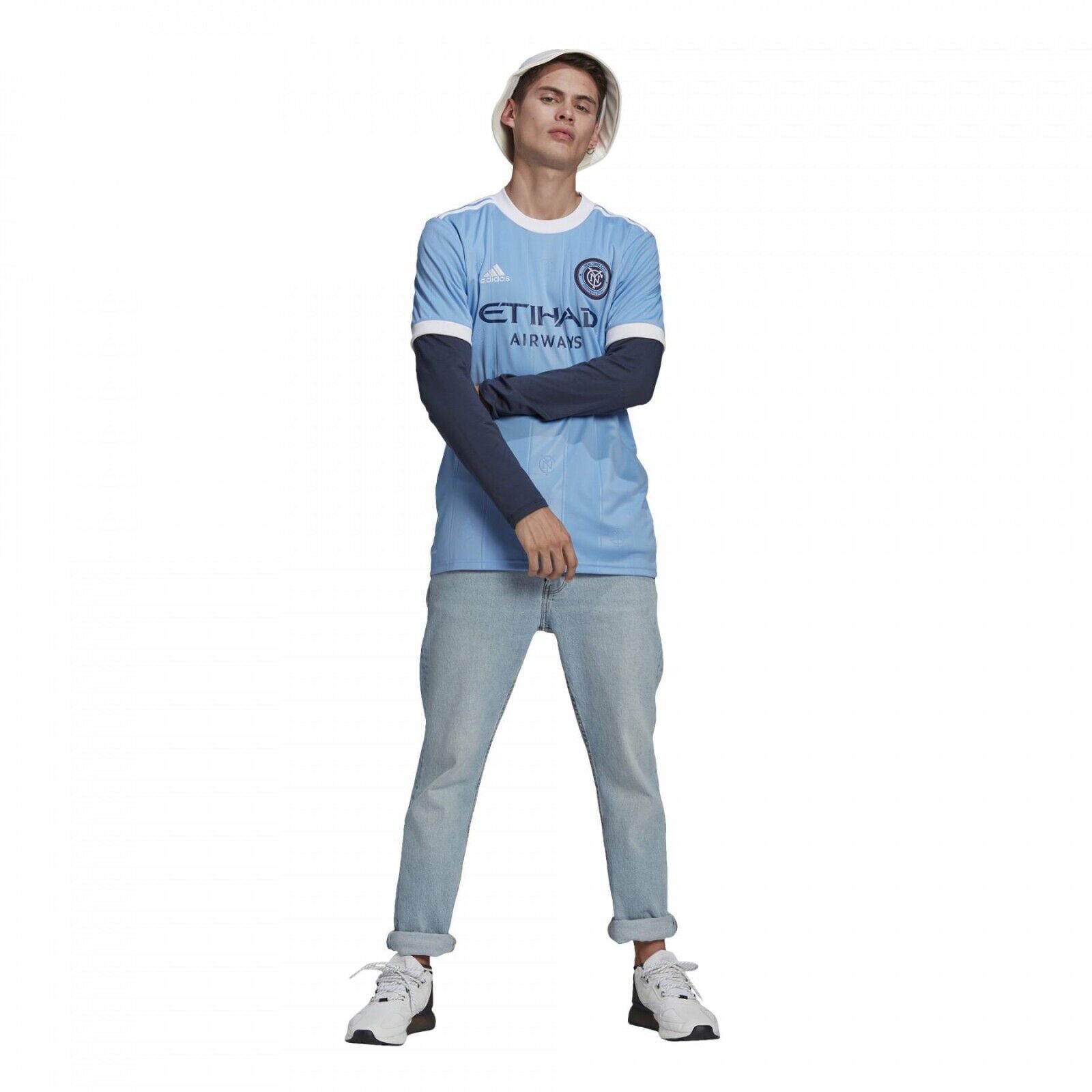  adidas Men's New York City FC Home Jersey 2021-22 (XX-Large)  Light Blue, White : Sports & Outdoors