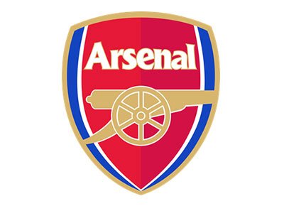 Football colored in the colors of the Arsenal logo