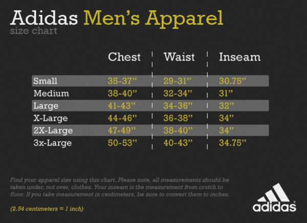 Size chart for Adidas Real Madrid Official Third Jersey 2021/22