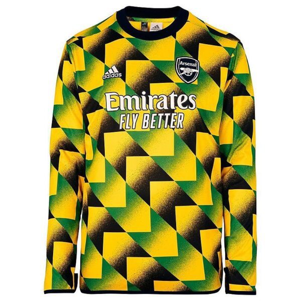 Official Adidas Arsenal Pre-Match Jamaica Long Sleeve Jersey (Authentic) 7