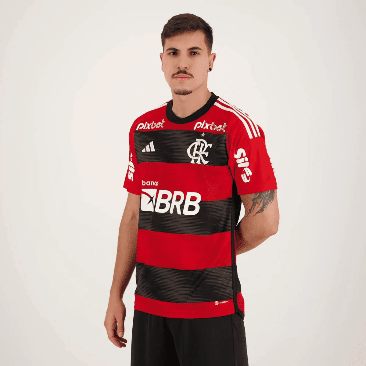 Official Flamengo Home w/ Sponsors Soccer Football Jersey Shirt Official 2023/24